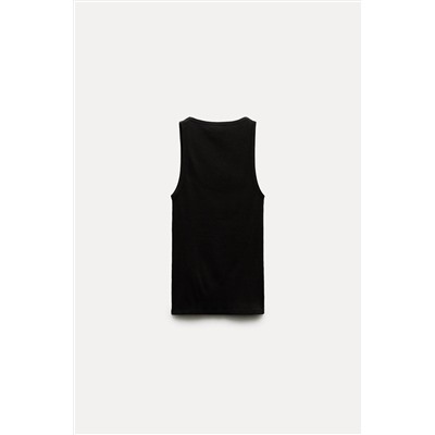 RIBBED COTTON TANK TOP