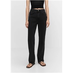Jeans rectos tiro medio -  Mujer | MANGO OUTLET Melilla