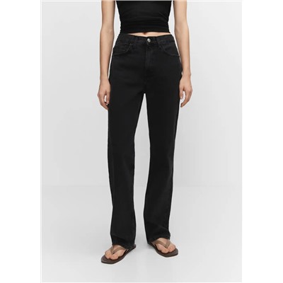 Jeans rectos tiro medio -  Mujer | MANGO OUTLET Melilla