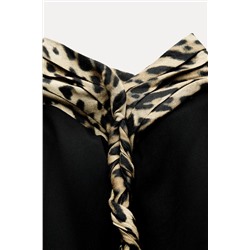 ZW COLLECTION 100% LINEN ANIMAL PRINT DRESS