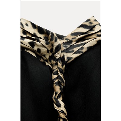 ZW COLLECTION 100% LINEN ANIMAL PRINT DRESS