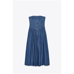 DENIM TRF MIDI DRESS