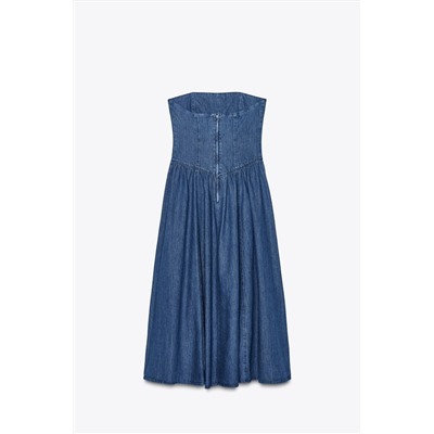 DENIM TRF MIDI DRESS