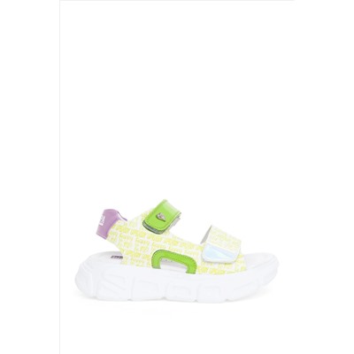 Kız Çocuk Neon Sarı Sandalet