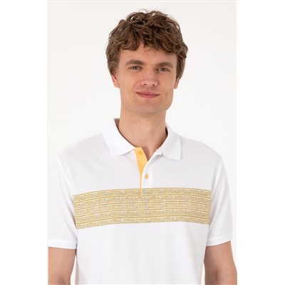 Erkek Regular Fit Polo Yaka Beyaz Tişört