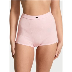 Logo Cotton High-Waist Boyshort Panty