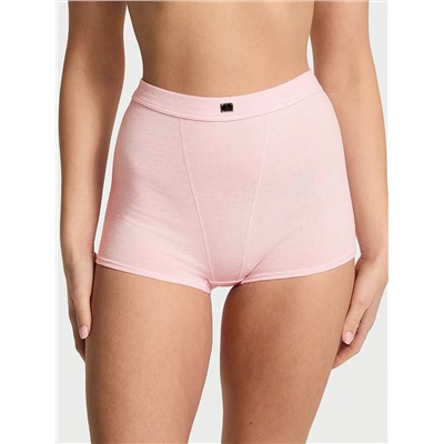 Logo Cotton High-Waist Boyshort Panty