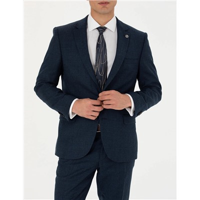 %100 Yün Lacivert Slim Fit Takım Elbise