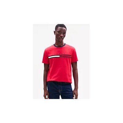 Embroidered Flag Stripe Logo T-Shirt