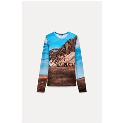 LONG SLEEVE PRINTED T-SHIRT