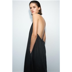 ZW COLLECTION 100% LINEN HALTER DRESS