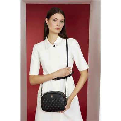 Pierre Cardin Siyah Monogram Kadın Omuz Çantası 05PO22Y1534