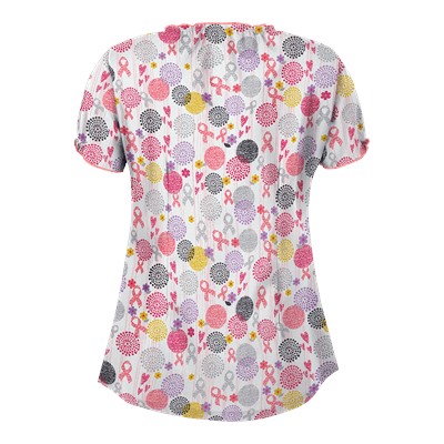 UA Support Blooms White Print Scrub Top