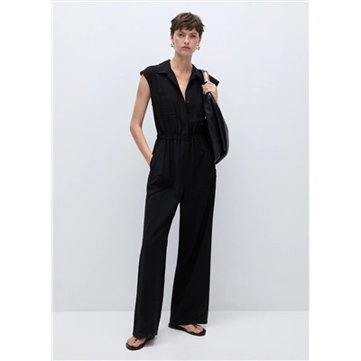 Mono bolsillos cuello camisero
