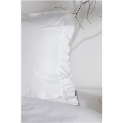 Julien King Size %100 Pamuk Fırfırlı Nevresim Takımı - Beyaz