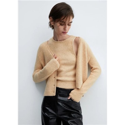 Трикотажный топ в нежном цвете хаки  MANG*O