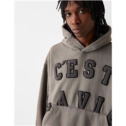 Boxy fit hoodie with patches