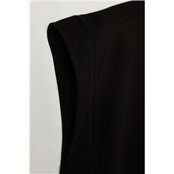 Siyah Regular Fit %100 Pamuk Örme Büyük Beden T-shirt TBBSS25BF00004