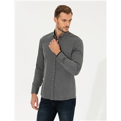 Siyah Slim Fit Uzun Kollu Gömlek