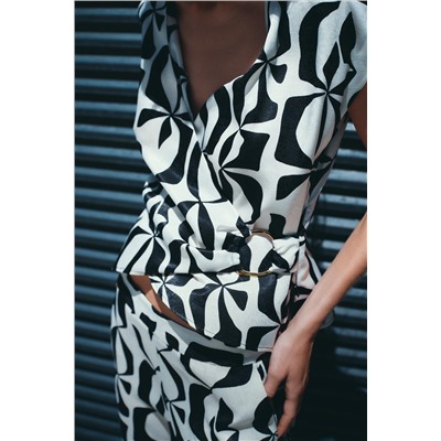 SATIN TOP WITH PRINT