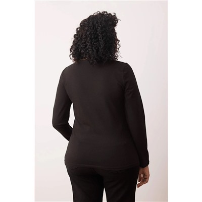 Siyah Pamuklu Kayık Yaka Fitted/Vücuda Oturan Esnek Bluz TBBAW26AF00027