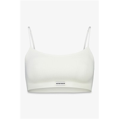 Top canalé seamless blanco
