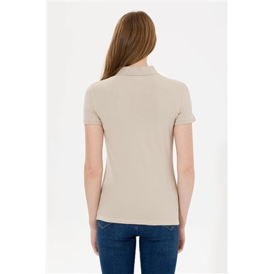 Kadın Taş Basic Polo Yaka Tişört