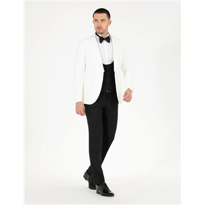Beyaz Ex. Slim Fit Smokin Damatlık