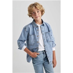 Defacto Erkek Çocuk Oversize Fit Jean Uzun Kollu Gömlek A3787A823AU