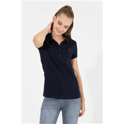 Kadın Lacivert Basic Polo Yaka Tişört