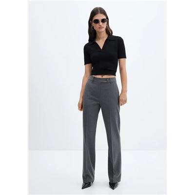 Pantalón recto botón lateral REF. 57026727-LEO-LM