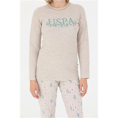 Kadın Gri Melanj Pijama Takımı