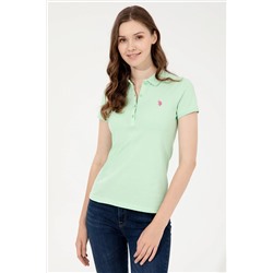 Kadın Mint Basic Polo Yaka Tişört