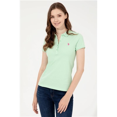 Kadın Mint Basic Polo Yaka Tişört