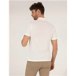 Beyaz Slim Fit Polo Yaka Basic Tişört