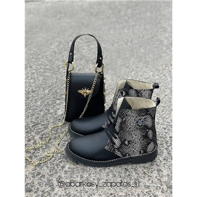 Ab. Zapatos 27025 serpiente · NEGRO+AB.Z Pelle · Abeja (460) Negro АКЦИЯ
