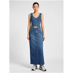 Women's High Rise Side Slit Maxi Skirt