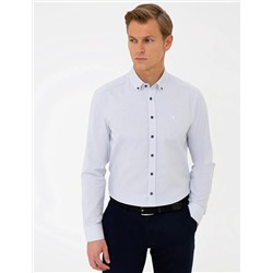 Gri Slim Fit Uzun Kollu Gömlek