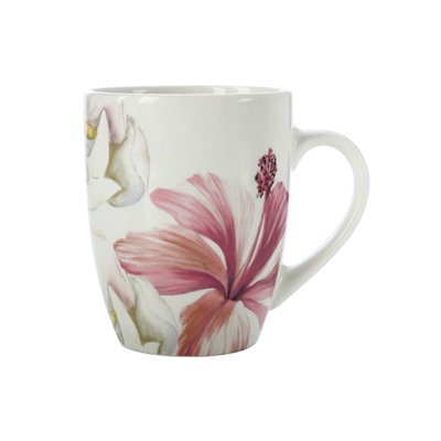 Кружка, 350 мл, фарфор P, белая, Магнолия, Magnolia, 60182