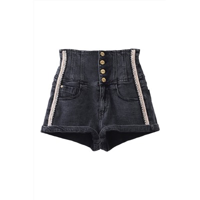 Short vaquero de tiro alto Antracita