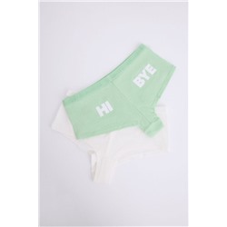 Pack 2 bragas bóxer blanco, verde