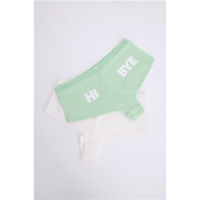 Pack 2 bragas bóxer blanco, verde