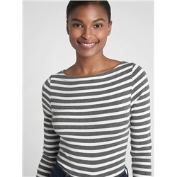 Modern Stripe Long Sleeve Boatneck T-Shirt