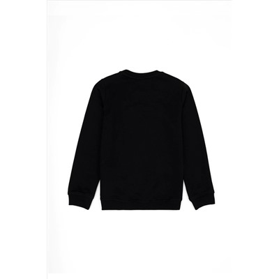 Erkek Çocuk Siyah Basic Sweatshirt