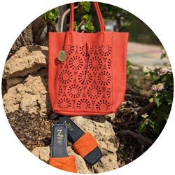 Ab.Zapatos 3420 MANDARINA+PELLE 16/05 LÁSER FLOR CORAL АКЦИЯ