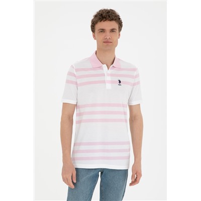 Erkek Regular Fit Polo Yaka Pembe Tişört
