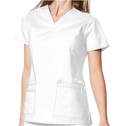 WonderWink WonderFLEX Verity Women's 4-Pocket STRETCH Cotton Rich V-Neck Scrub Top