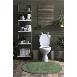 EUROBANO Home - Kaymaz Taban Yıkanabilir Shaggy Oval Halı Banyo Halısı OVALSHAGY3