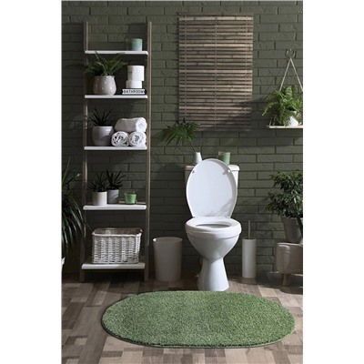 EUROBANO Home - Kaymaz Taban Yıkanabilir Shaggy Oval Halı Banyo Halısı OVALSHAGY3