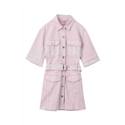 Vestido camisero vaquero Gris-rosa